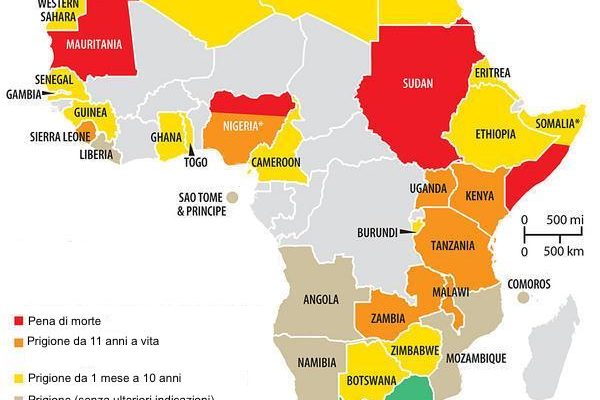 In Africa l’omosessualità è un delitto